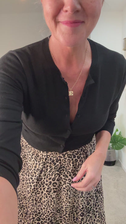 Leopard Print Fluid Long Skirt