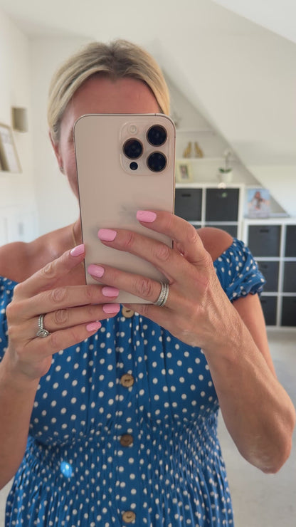 Black Polka Dot Bardot Midi Dress