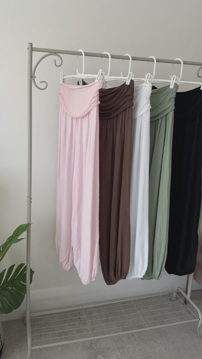 Khaki Viscose Balloon Leg Trousers - PRE ORDER