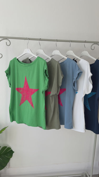 Navy/Blue Star T Shirt