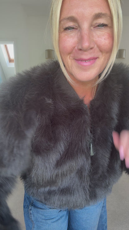 Manny Phantom Faux Fur Bomber Jacket