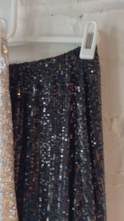 Black Sequin Maxi Skirt