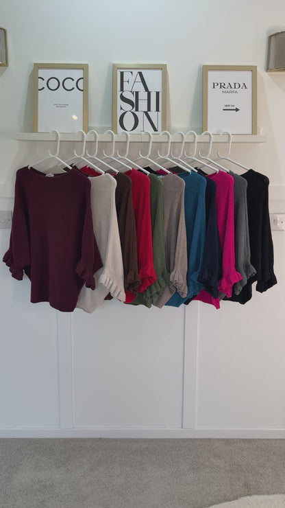 Frill Sleeve Batwing Jumper