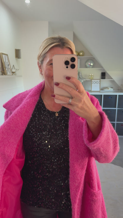 Black Sequin Sleeveless Top