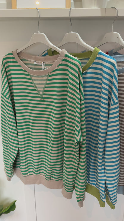 Red/Cream Relaxed Breton Sweatshirt