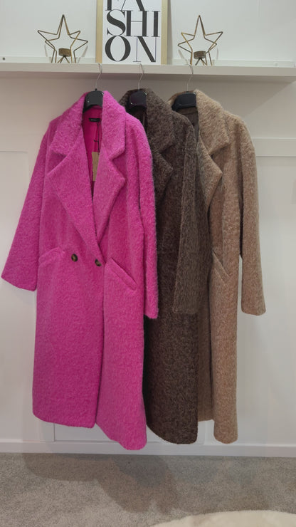 Mocha Double Breasted Cosy Coat