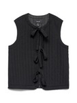 Lara Black Quilted Bow Tie Waistcoat