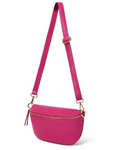 Hot Pink LARGE Leather Bum Bag