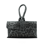 Pewter Leopard Loop Clutch/Cross Body Bag