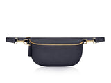 Navy LARGE Leather Bum Bag