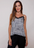 Black Lace & Leopard Print Cami Top