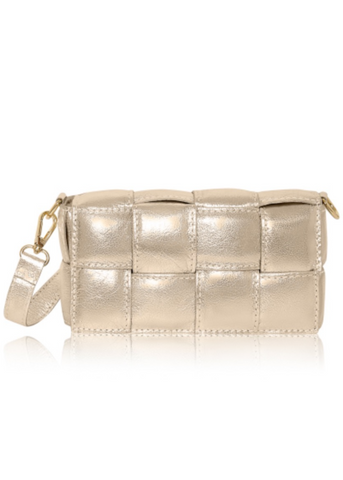 Gold Quilted Cross Body Bag