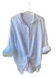 White Tie Front Cheesecloth Shirt