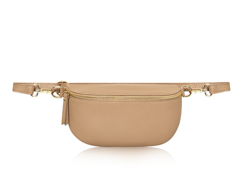 Light Taupe Leather LARGE Bum Bag