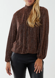 Silver High Neck Metallic Top