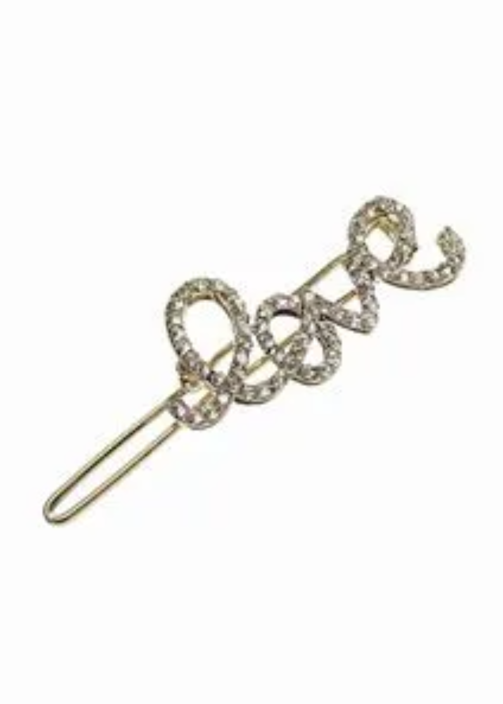 Gold/Diamanté LOVE Hair Clip