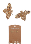 Gold Mini Honey Bee Earrings