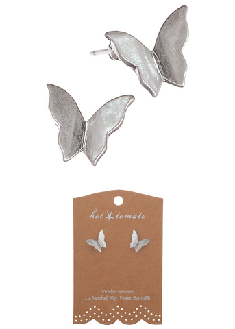 Silver Mini Butterfly Earrings