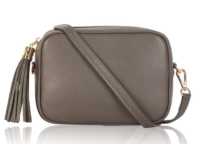 Sky Blue Leather Tassel Cross Body Bag