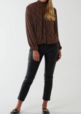 Silver High Neck Metallic Top