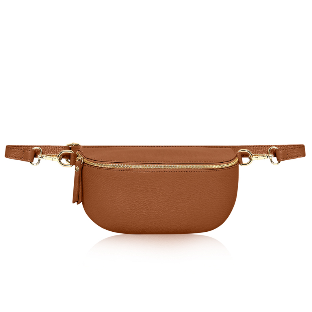 Cream LARGE Leather Bum Bag
