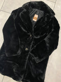 Black Soft Faux Fur Coat
