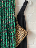 Jaguar Print Leather Clutch Bag