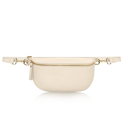 Cream LARGE Leather Bum Bag