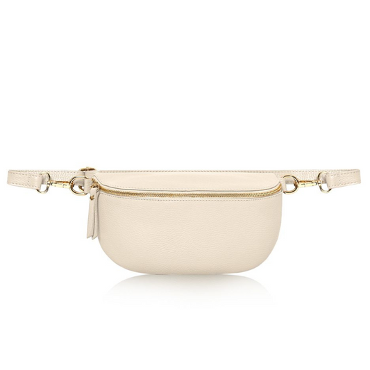 Cream LARGE Leather Bum Bag