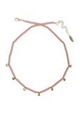 Pink Beads & Gold Charm Necklace