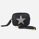Gold/Gold Star Leather Tassel Cross Body Bag
