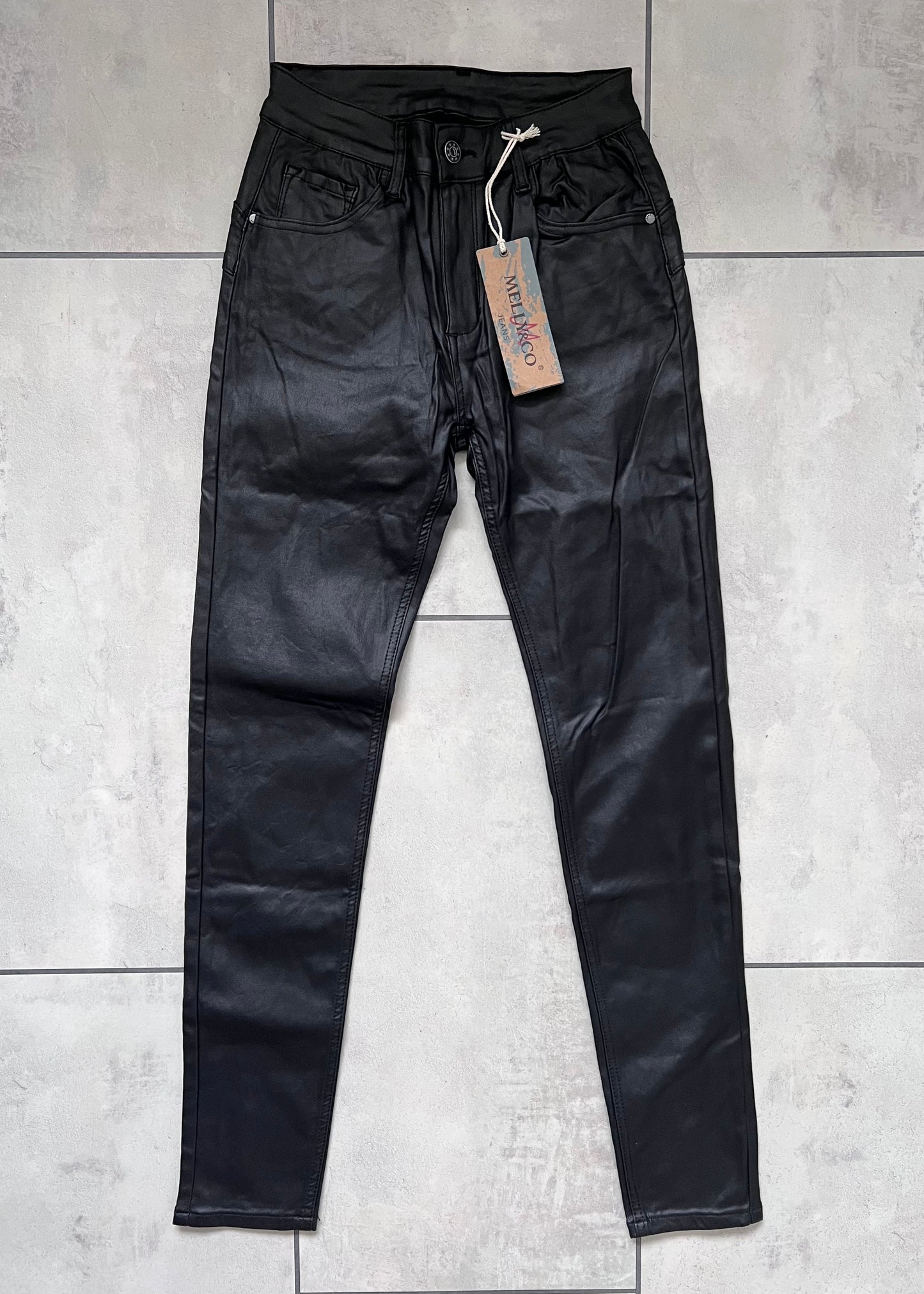 Black Melly & Co Pleather Jeans