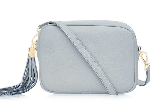 Le Trop Cross Body Shoulder Bag - Duck Egg Blue Embossed Python