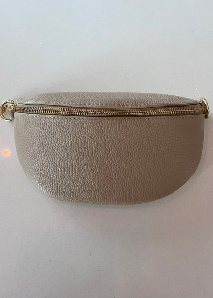 Taupe Leather Bum Bag