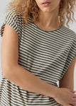 Khaki Stripe Vero Moda Cap Sleeve T Shirt
