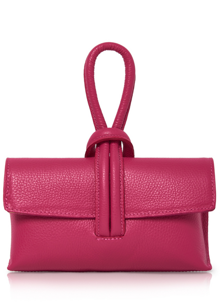 Hot Pink Loop Clutch Cross Body Bag Boutiquemma