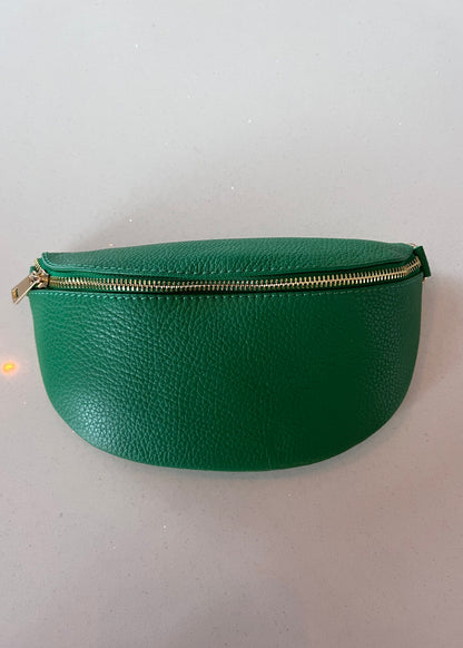 Apple Green Leather Bum Bag