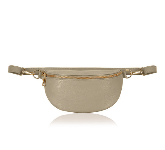 Taupe Leather Bum Bag