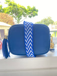 Cobalt Blue Leather Tassel Cross Body Bag