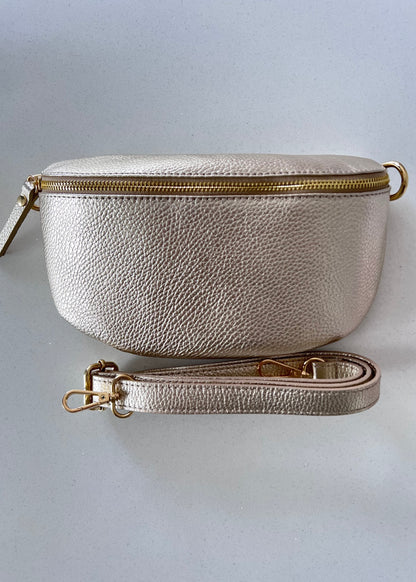 Gold LARGE Leather Bum Bag