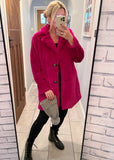Hot Pink Soft Faux Fur Coat