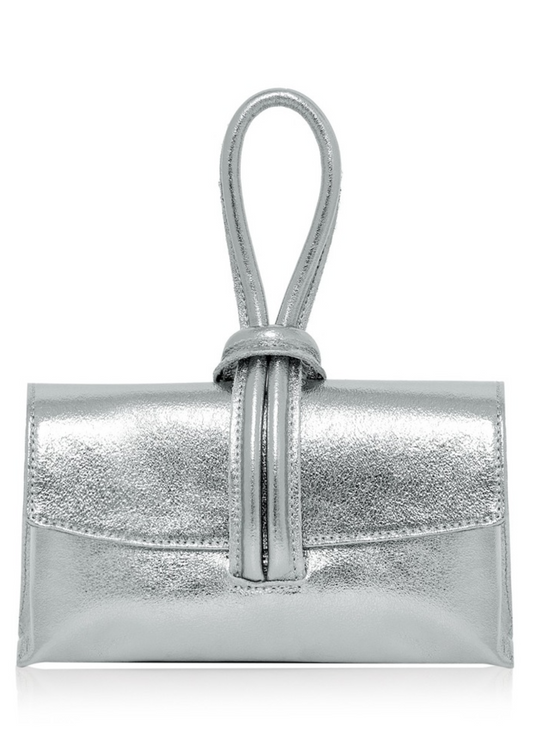 Silver Loop Clutch/Cross Body Bag