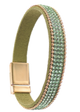 Green Wide Sparkle Cuff Bracelet