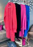 Hot Pink Soft 3/4 Length Cardigan