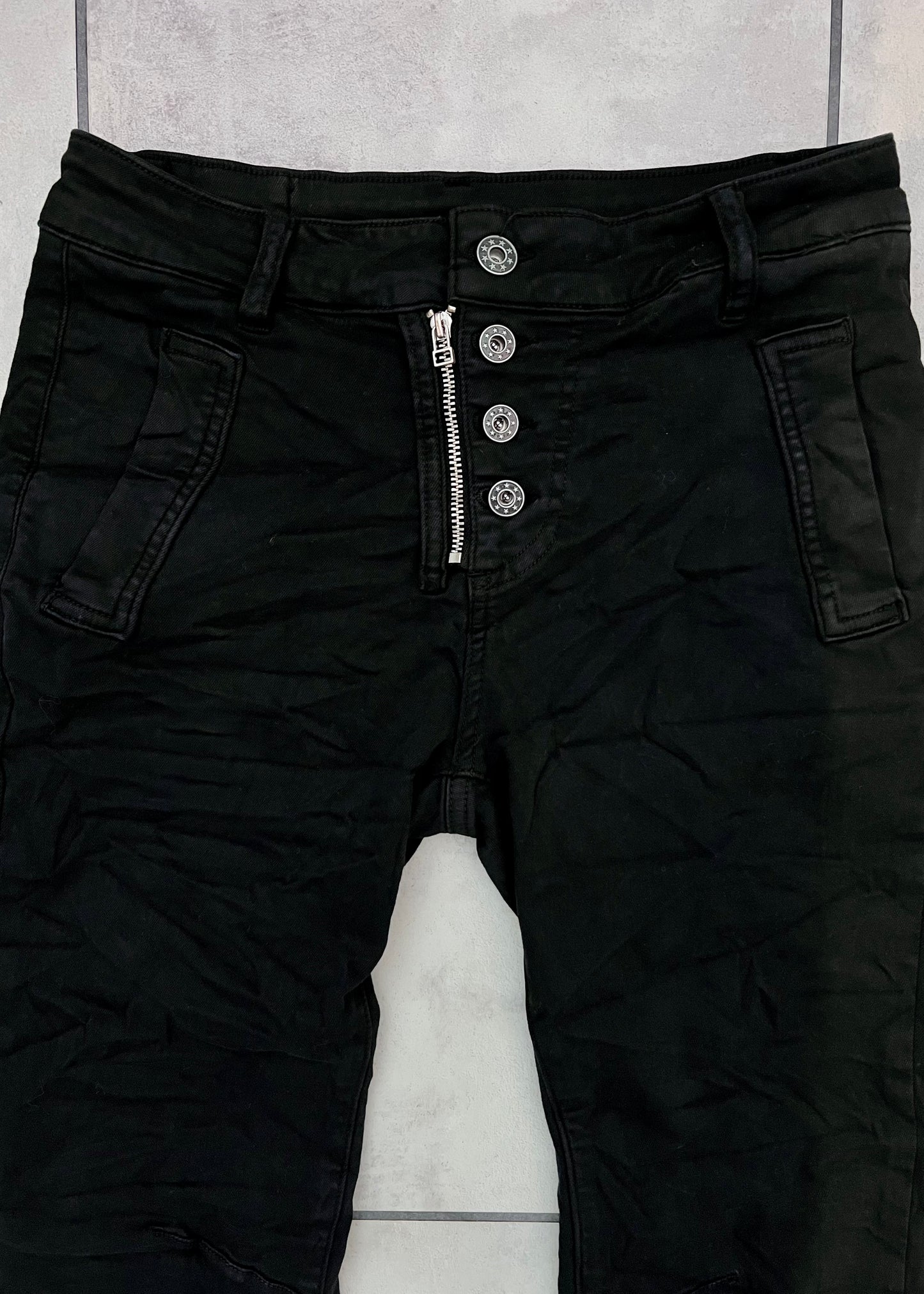 Melly & Co Black 4 Button Black Jeans