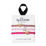 Pretty in Pink Set Hair Ties & Wrist Bands