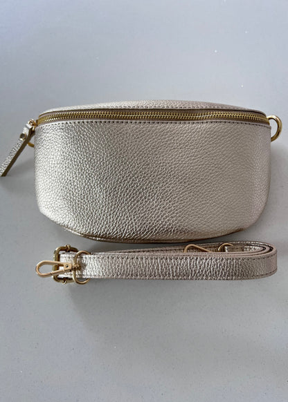 Gold LARGE Leather Bum Bag