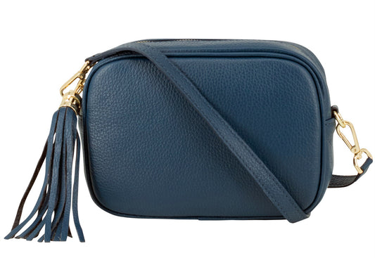 Apple Green Leather Tassel Cross Body Bag