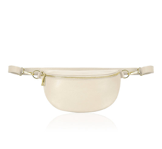 Cream Leather Bum Bag