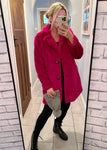 Hot Pink Soft Faux Fur Coat